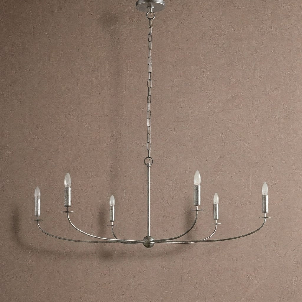 Arnett Round Chandelier - 6 LIGHTSILVERcasivra