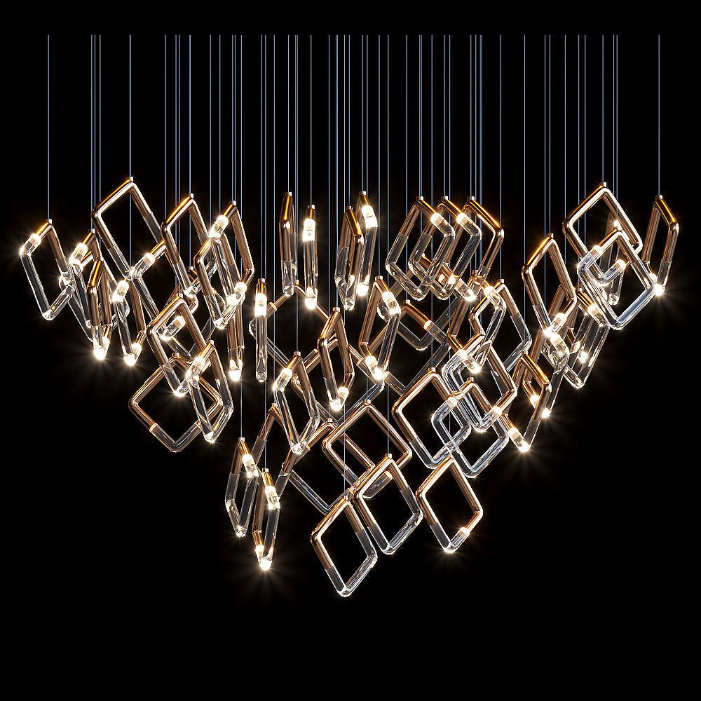 Arqelle Linear Tube Scatter Chandelier - 46" D × 98" Hcasivra