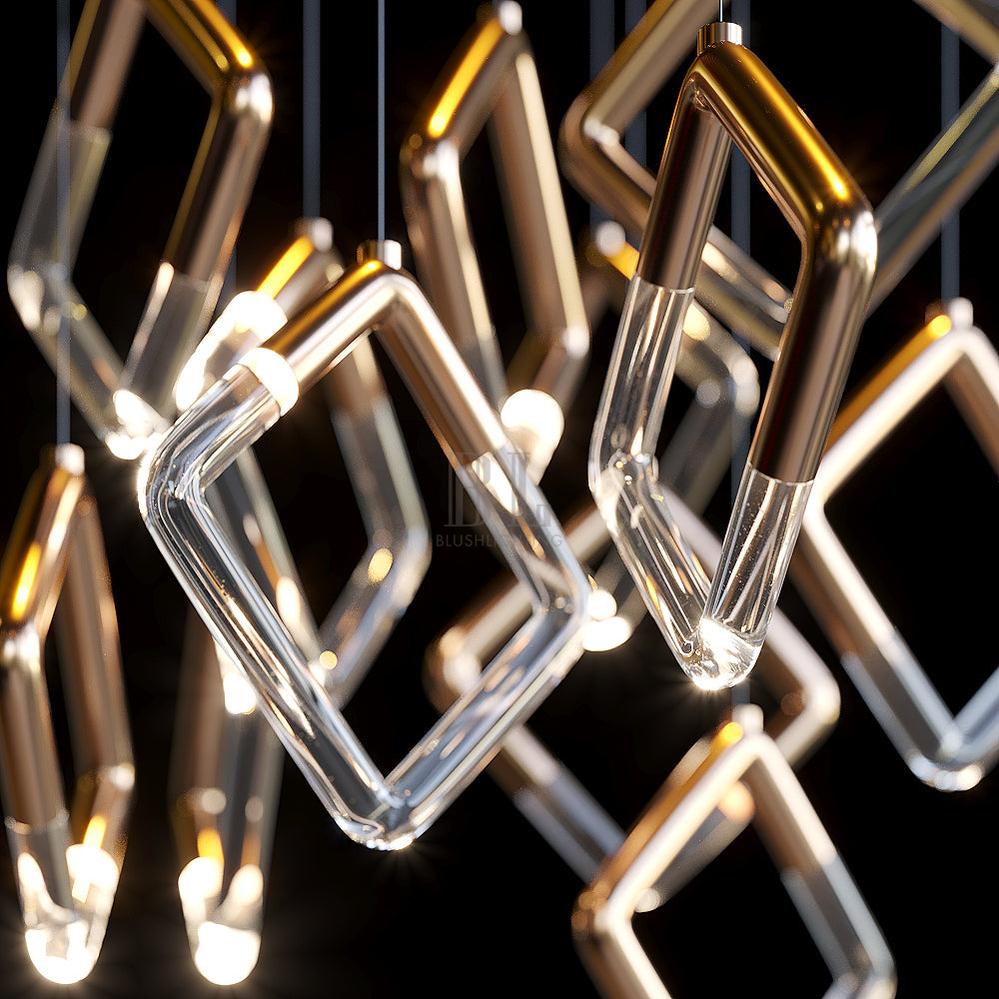 Arqelle Linear Tube Scatter Chandelier - 54" D × 98" Hcasivra