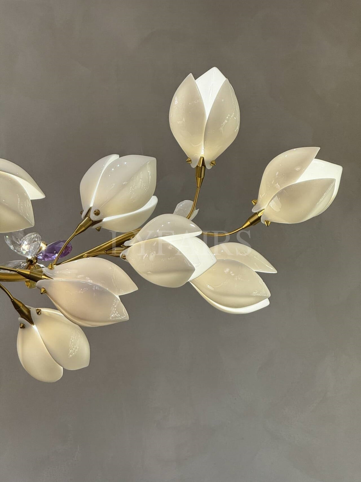 Art Design Creative Ceramic Magnolia Ring/Linear Chandelier for Bedroom/Living Room/Dining Room/Kitchen Island-Chandeliers-casivra-casivra