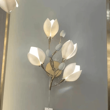 Art Design Creative Ceramic Magnolia Wall Lamp-Wall lamp-casivra-casivra