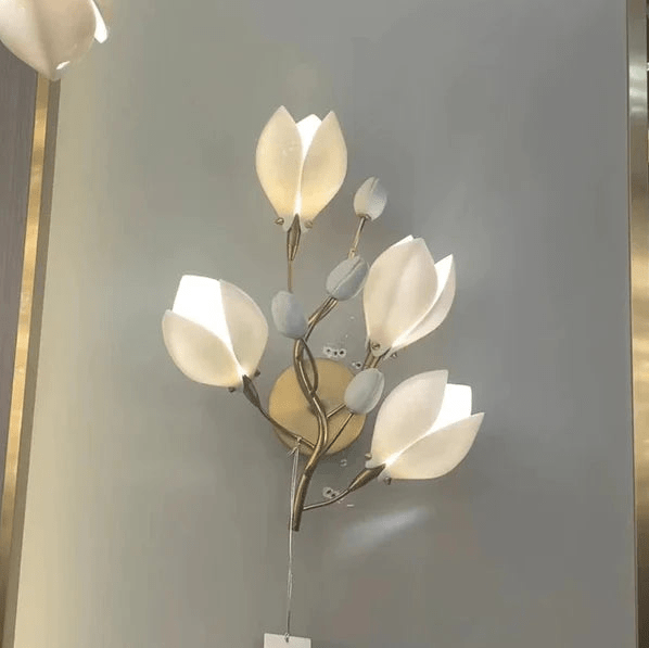 Art Design Creative Ceramic Magnolia Wall Lamp-Wall lamp-casivra-casivra
