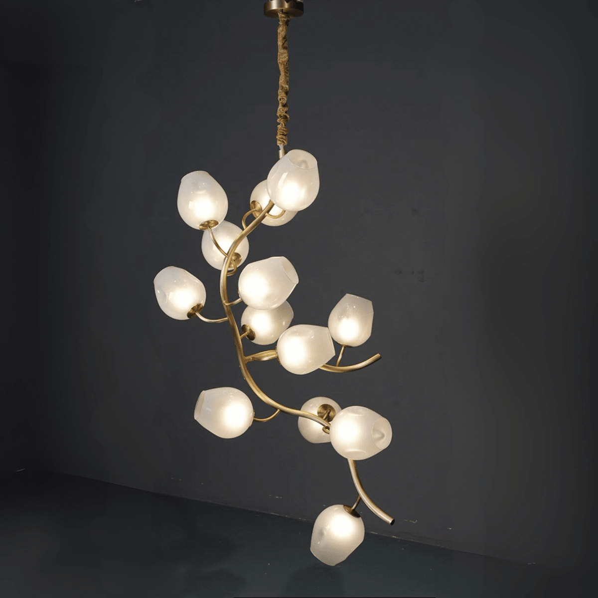Artistic Glass Lampshade Chandelier with Branches Design for High Ceilings - Style A/13 Lights/D27.56"*H39.4"(D70cm*H100cm)Warm Lightcasivra
