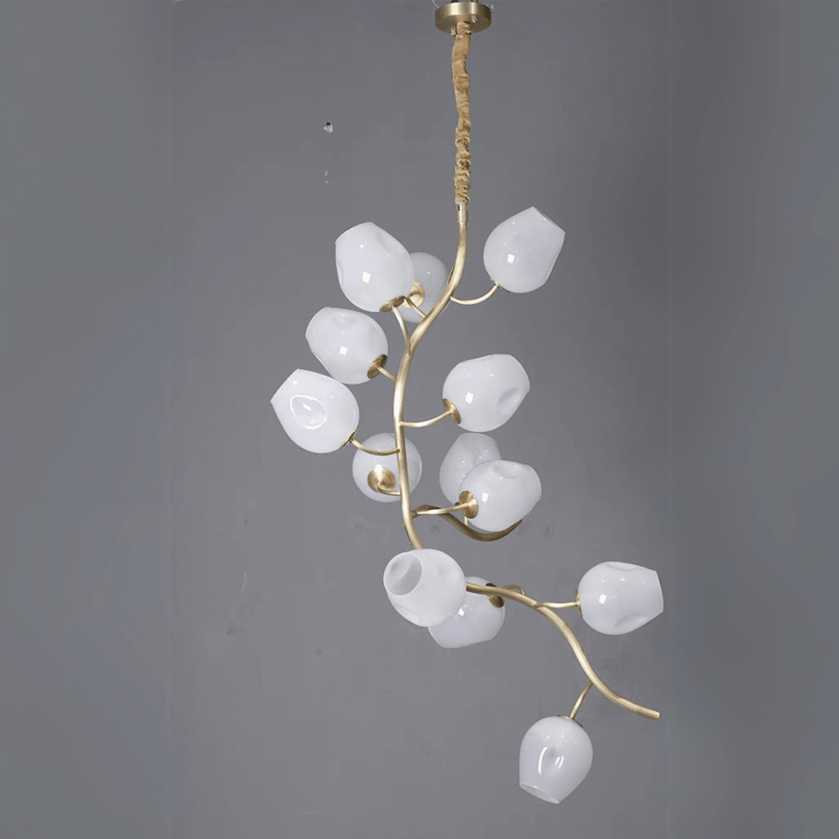 Artistic Glass Lampshade Chandelier with Branches Design for High Ceilings - Style A/13 Lights/D27.56"*H39.4"(D70cm*H100cm)Warm Lightcasivra