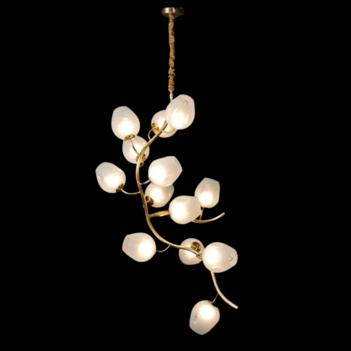 Artistic Glass Lampshade Chandelier with Branches Design for High Ceilings - Style A/13 Lights/D27.56"*H39.4"(D70cm*H100cm)Warm Lightcasivra