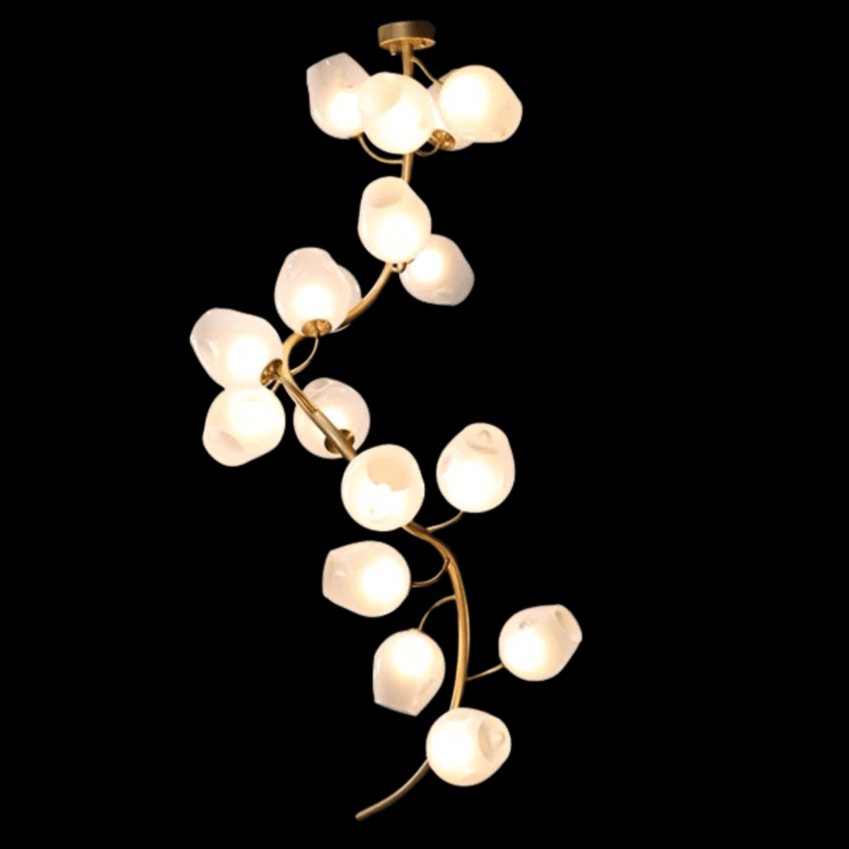 Artistic Glass Lampshade Chandelier with Branches Design for High Ceilings - Style A/13 Lights/D27.56"*H39.4"(D70cm*H100cm)Warm Lightcasivra