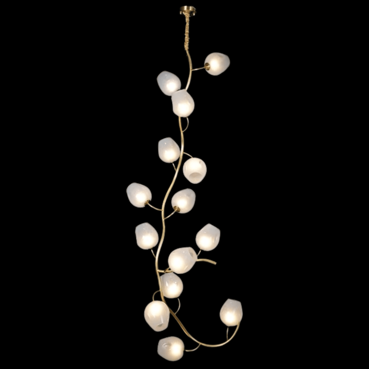 Artistic Glass Lampshade Chandelier with Branches Design for High Ceilings - Style A/13 Lights/D27.56"*H39.4"(D70cm*H100cm)Warm Lightcasivra
