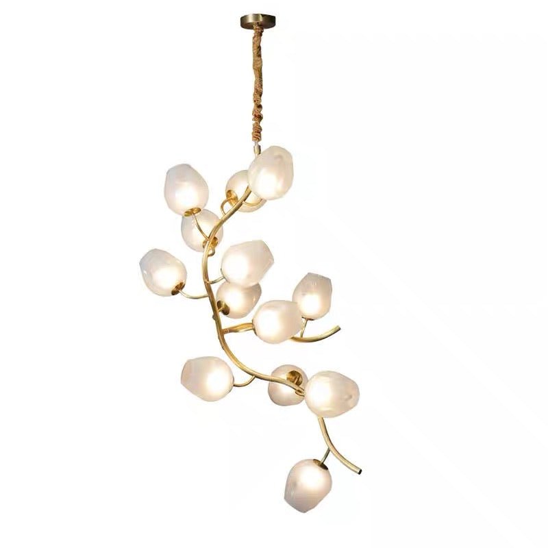 Artistic Glass Lampshade Chandelier with Branches Design for High Ceilings - Style A/13 Lights/D27.56"*H39.4"(D70cm*H100cm)Warm Lightcasivra