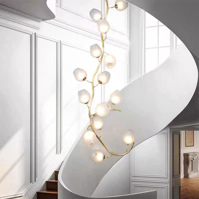 Artistic Glass Lampshade Chandelier with Branches Design for High Ceilings - Style A/13 Lights/D27.56"*H39.4"(D70cm*H100cm)Warm Lightcasivra