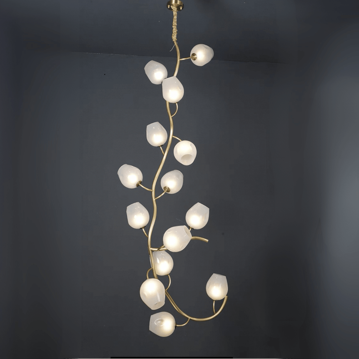 Artistic Glass Lampshade Chandelier with Branches Design for High Ceilings - Style A/13 Lights/D27.56"*H39.4"(D70cm*H100cm)Warm Lightcasivra