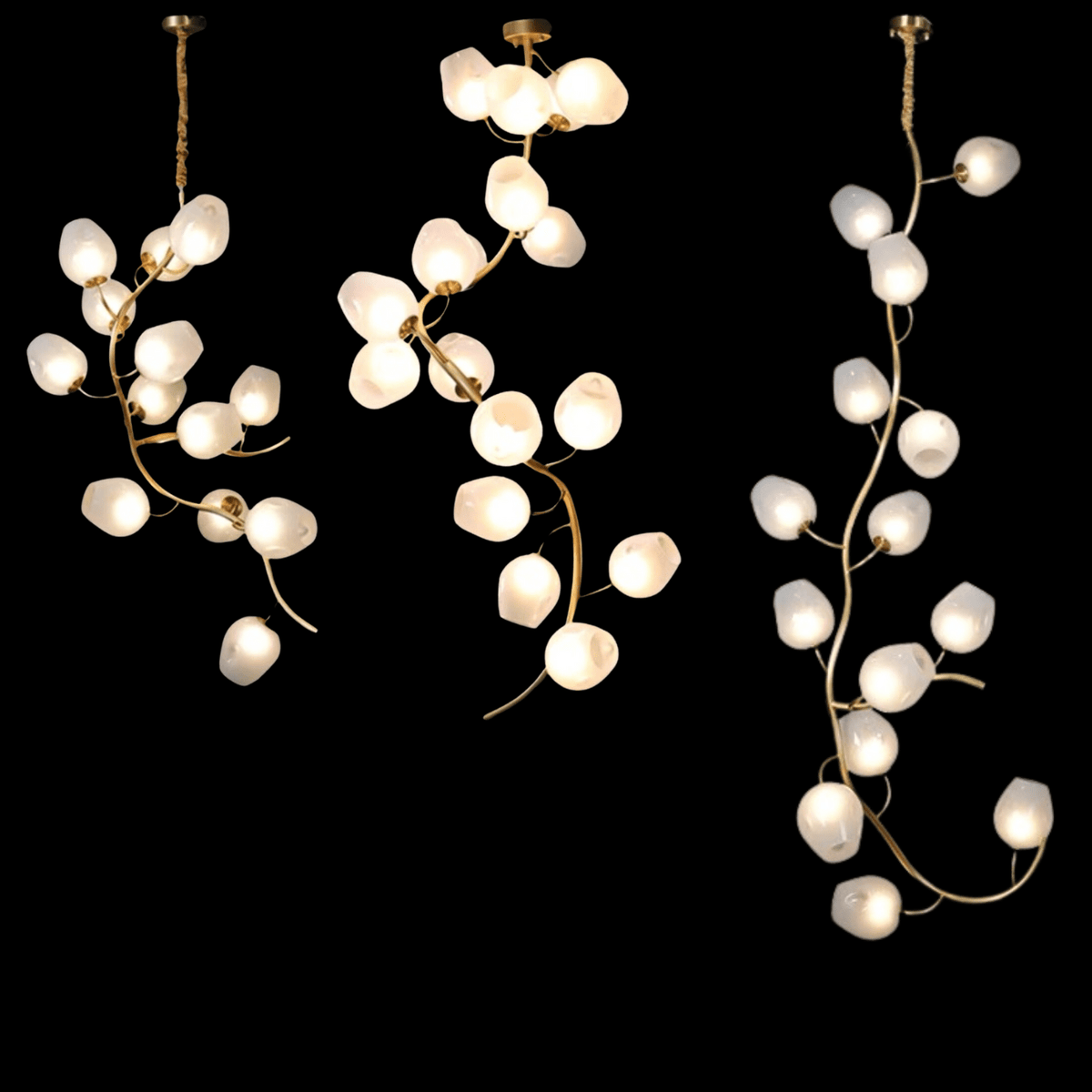 Artistic Glass Lampshade Chandelier with Branches Design for High Ceilings - Style A/13 Lights/D27.56"*H39.4"(D70cm*H100cm)Warm Lightcasivra
