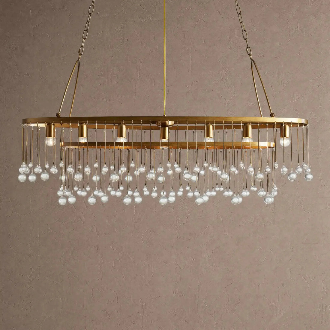 Ansley 7 Light Oval Chandelier - Brasscasivra