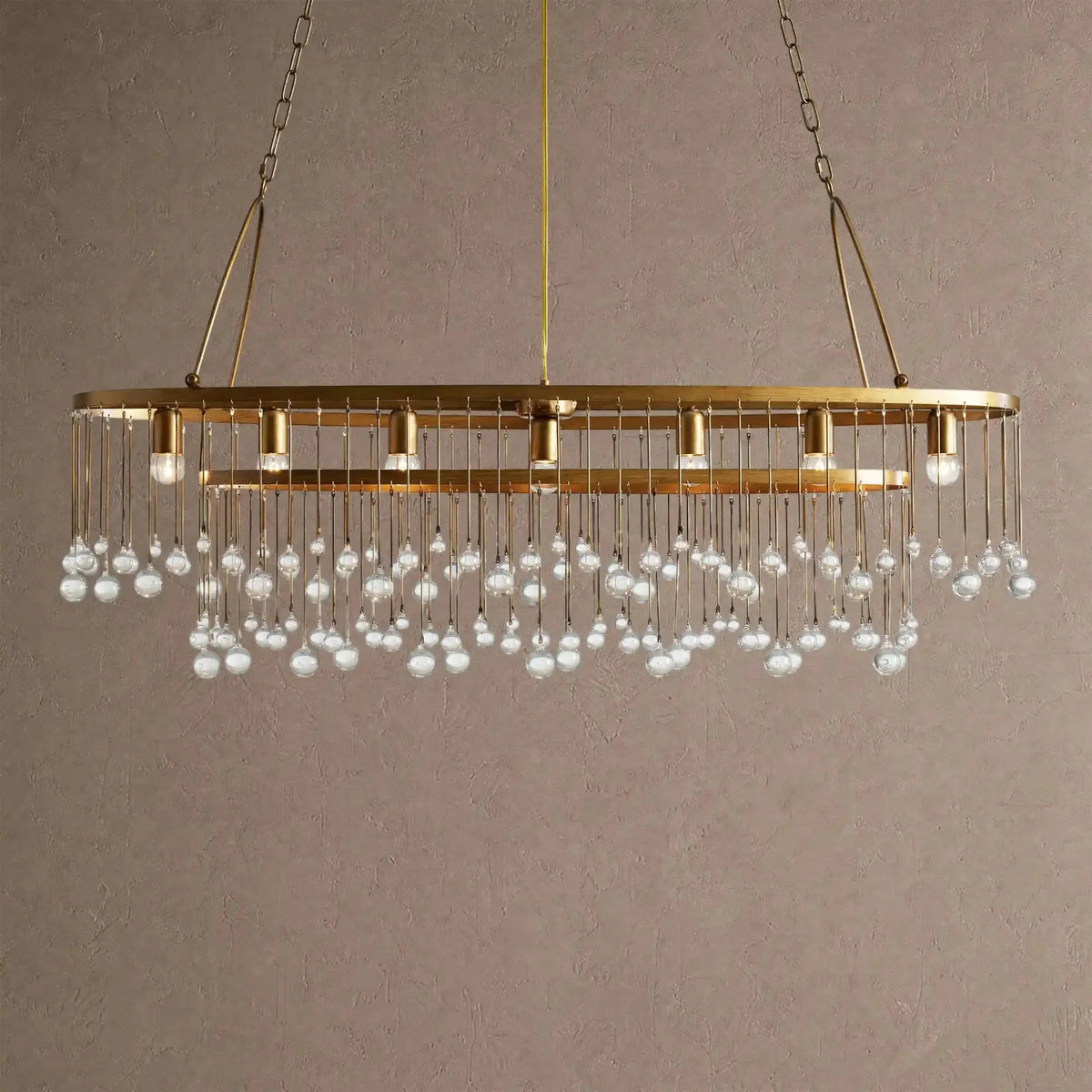 Ansley 7 Light Oval Chandelier - Brasscasivra