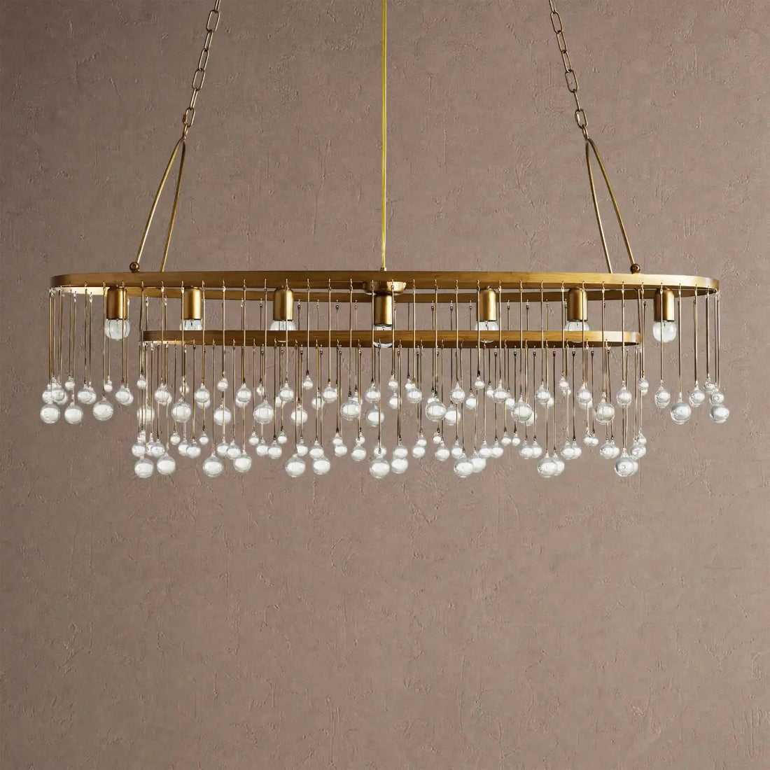 Ansley 7 Light Oval Chandelier - Brasscasivra