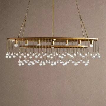 Ansley 7 Light Oval Chandelier - Brasscasivra