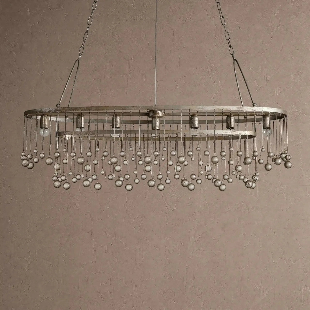Ansley 7 Light Oval Chandelier - Blackcasivra
