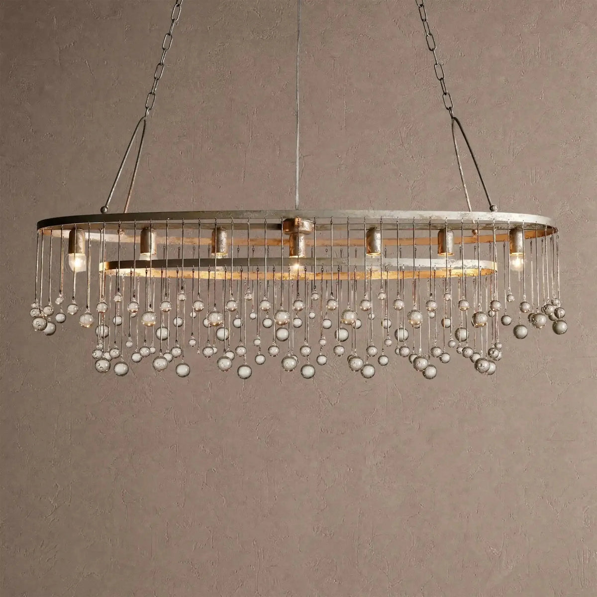 Ansley 7 Light Oval Chandelier - Blackcasivra