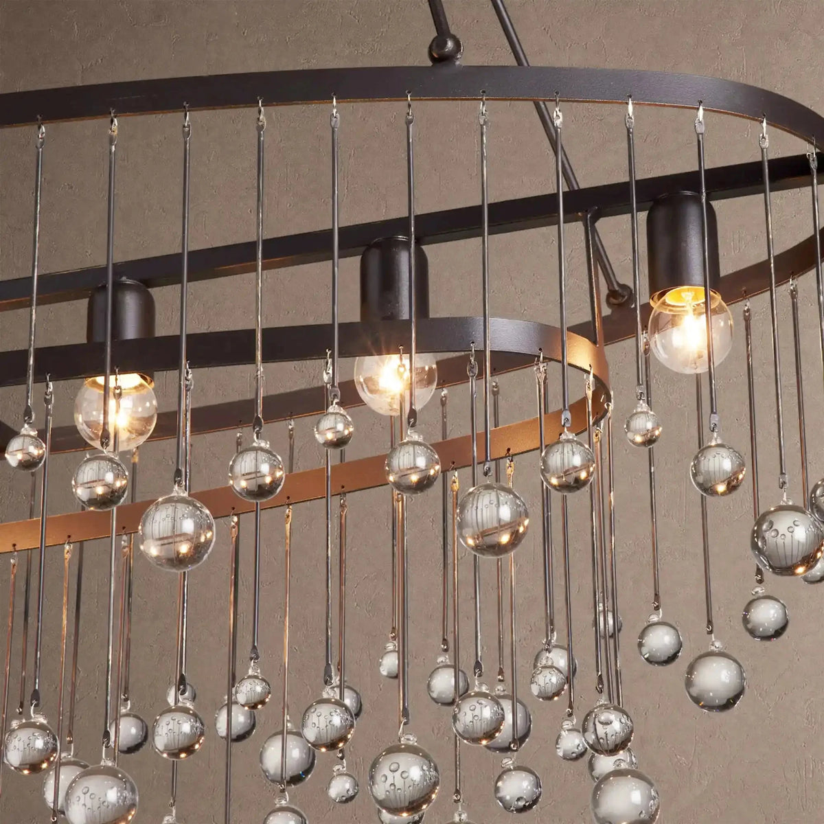 Ansley 7 Light Oval Chandelier - Blackcasivra