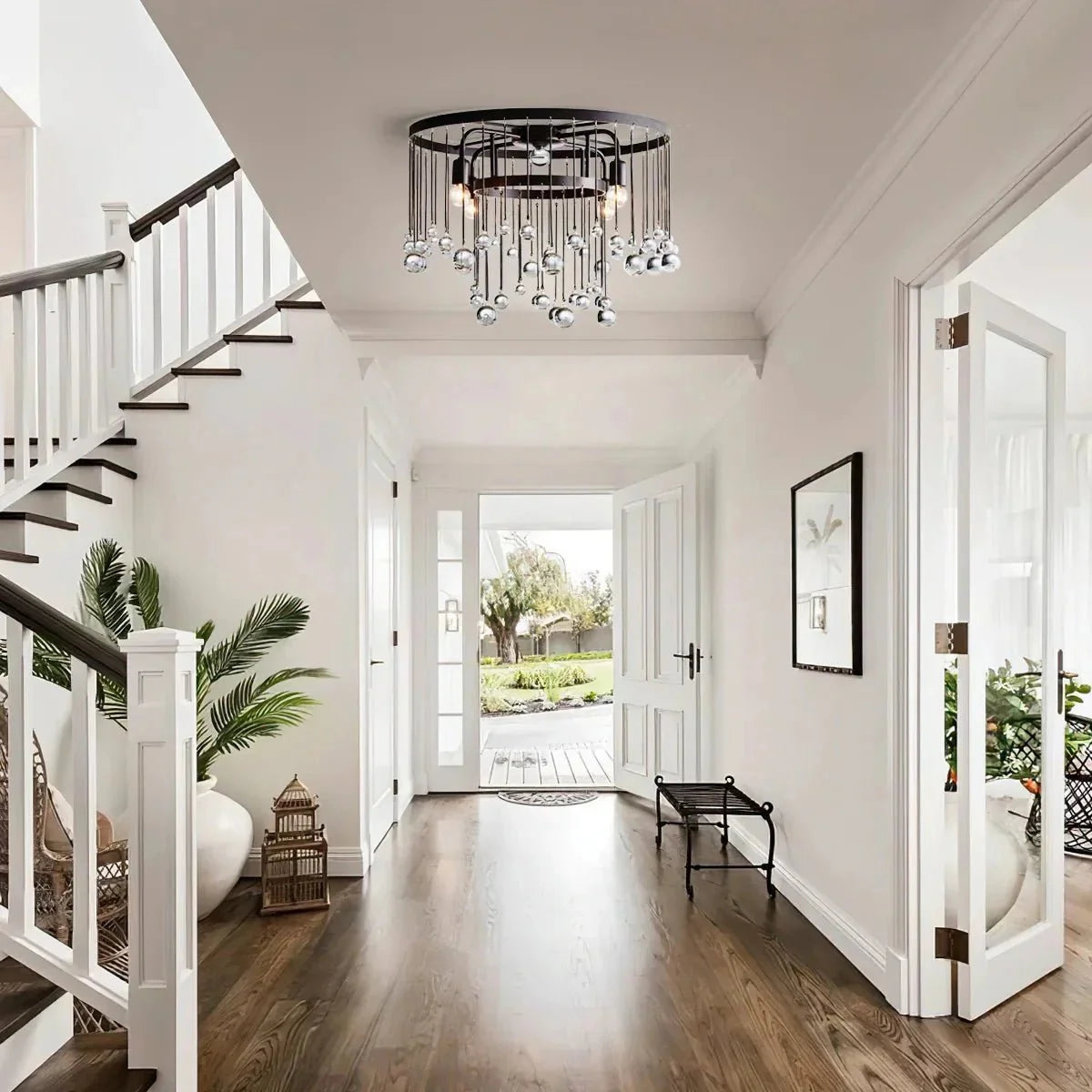 Ansley Flushmount in black - modern bedroom lighting