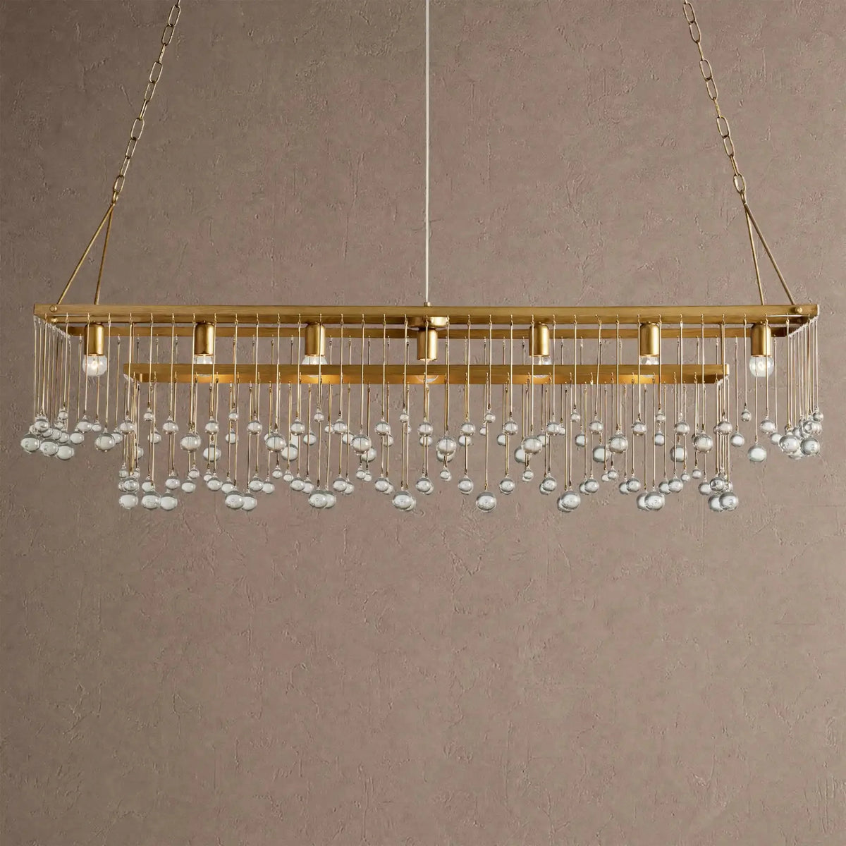 Ansley Rectangular Chandelier 47''60'' - 60‘’Brasscasivra