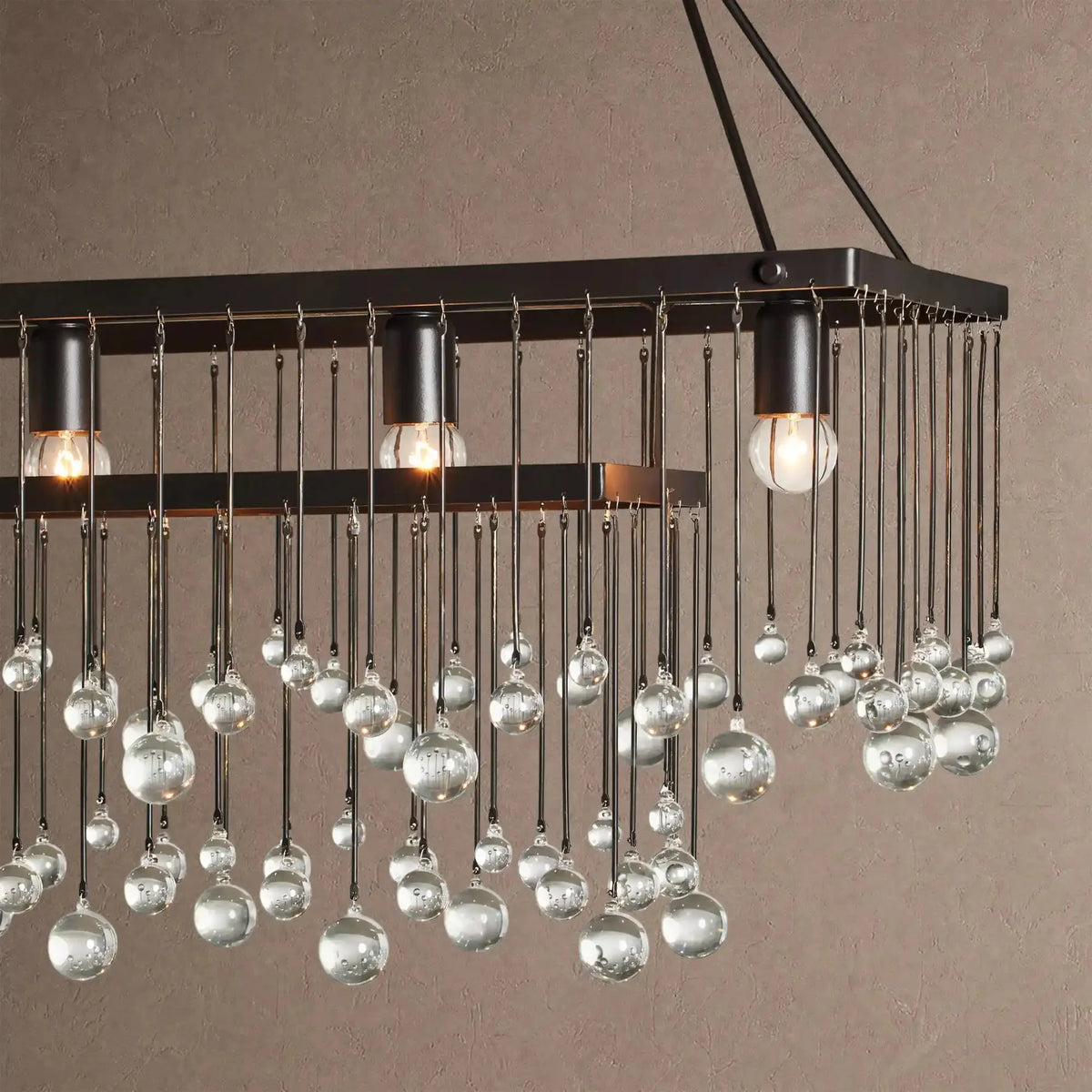 Ansley Rectangular Chandelier 47''60'' - 47‘’Silvercasivra