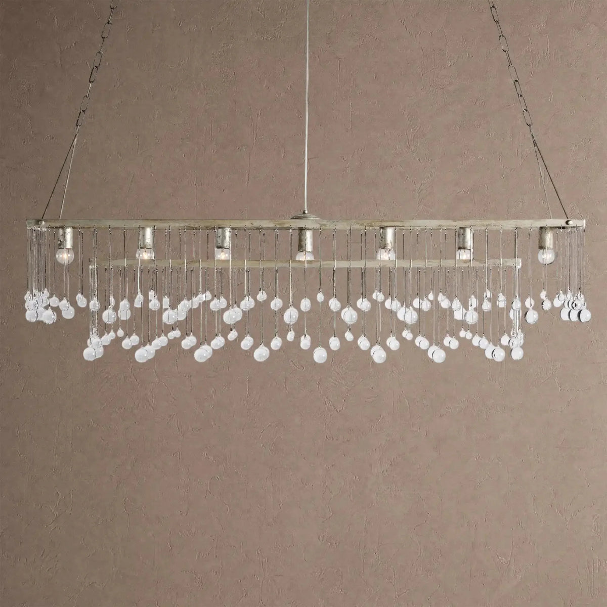 Ansley Rectangular Chandelier 47''60'' - 47‘’Silvercasivra