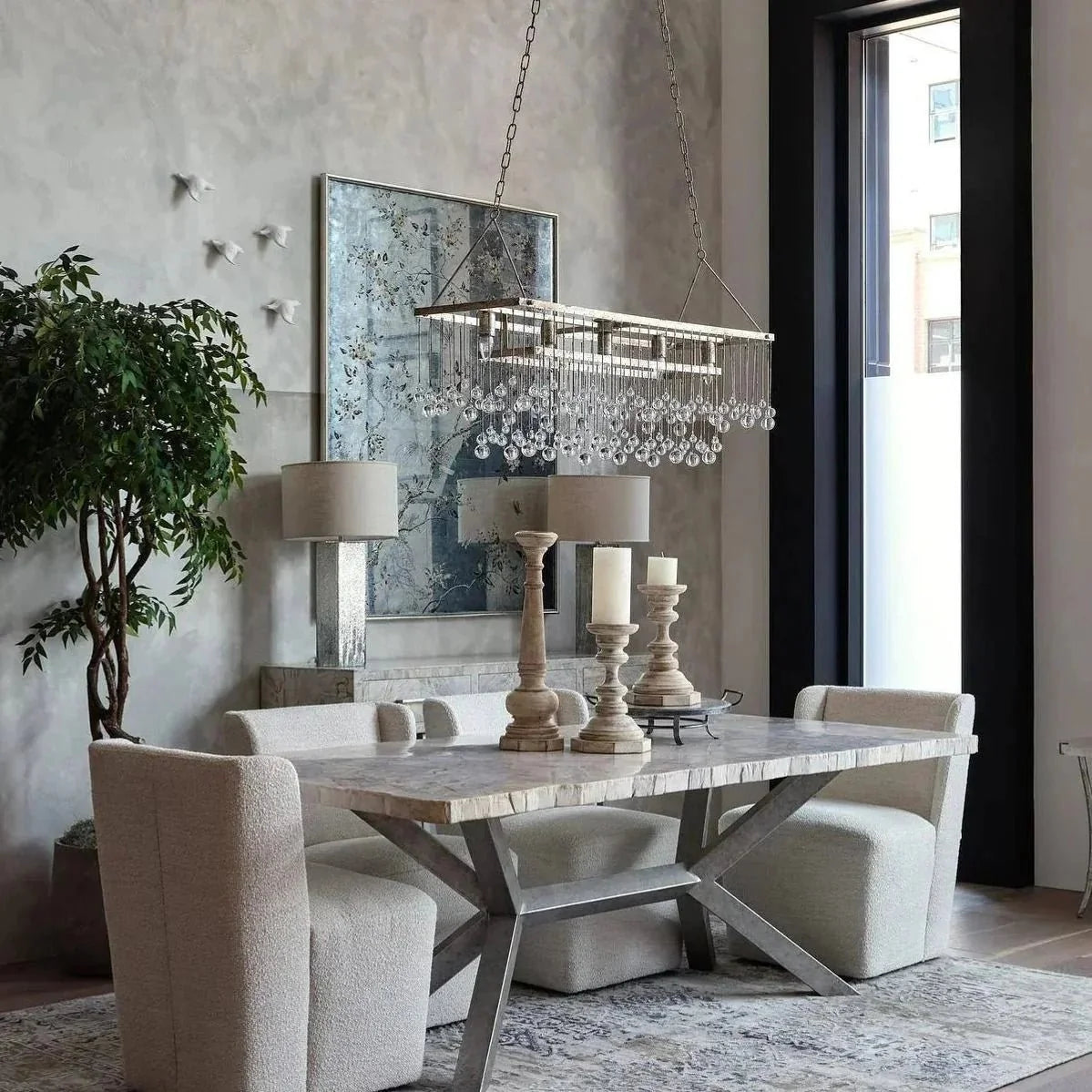 Ansley Rectangular Chandelier 47''60'' - 47‘’Brasscasivra