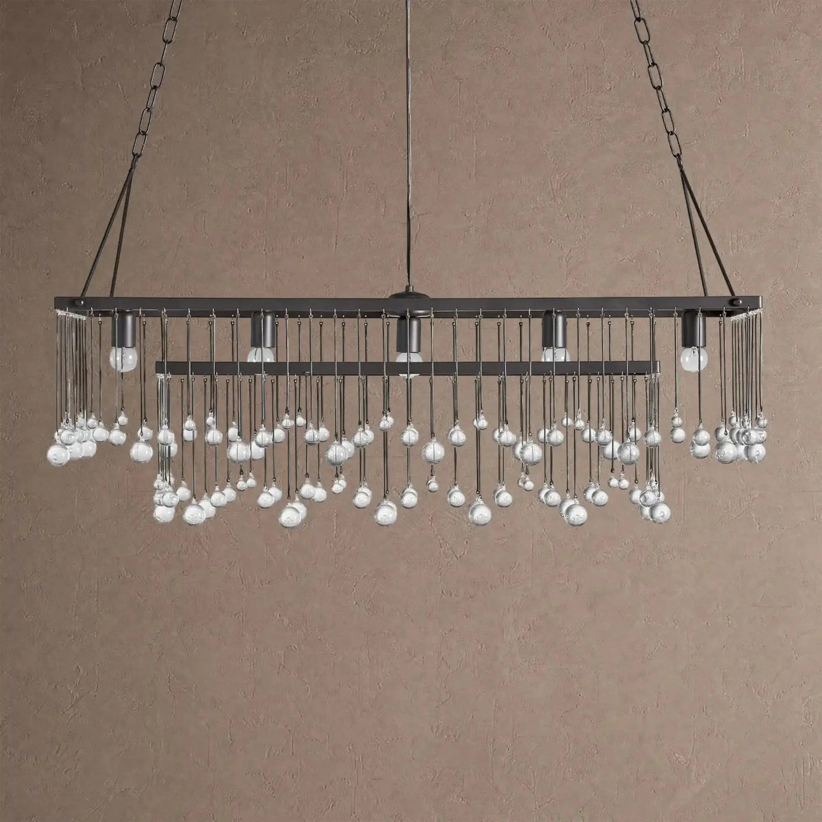 Ansley Rectangular Chandelier 47''60'' - 60‘’Brasscasivra