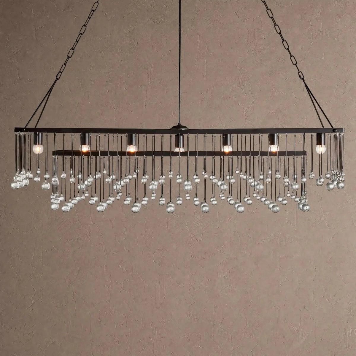 Ansley Rectangular Chandelier 47''60'' - 60‘’Bronzecasivra