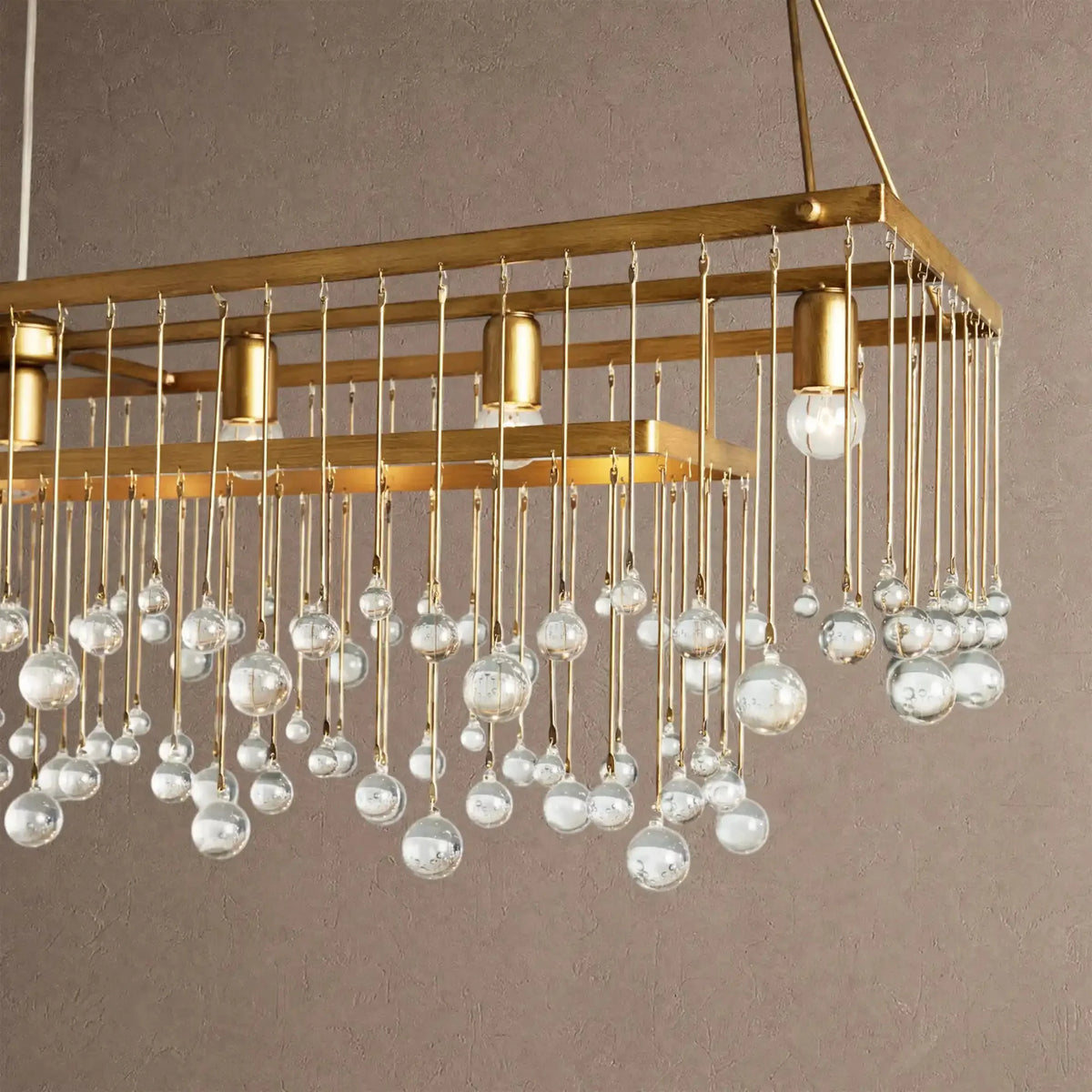 Ansley Rectangular Chandelier 47''60'' - 47‘’Silvercasivra