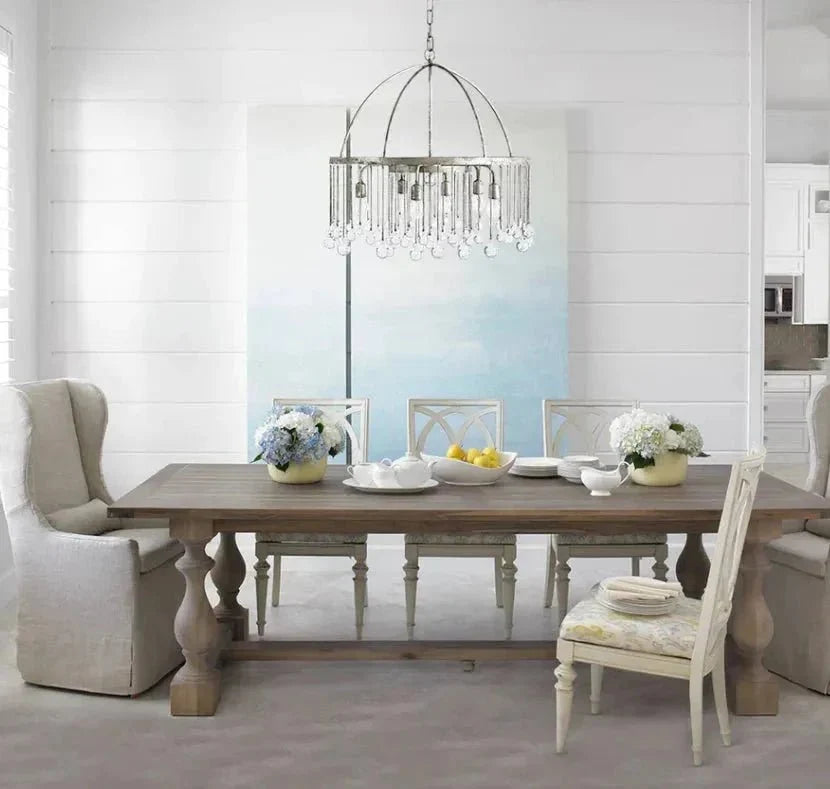 Ansley Round Chandelier in black - dining room lighting