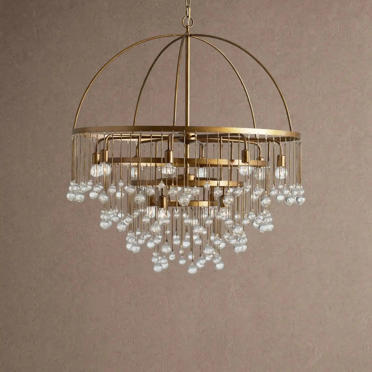 Ansley Round Chandelier - 2-Tier 5-LightSilvercasivra