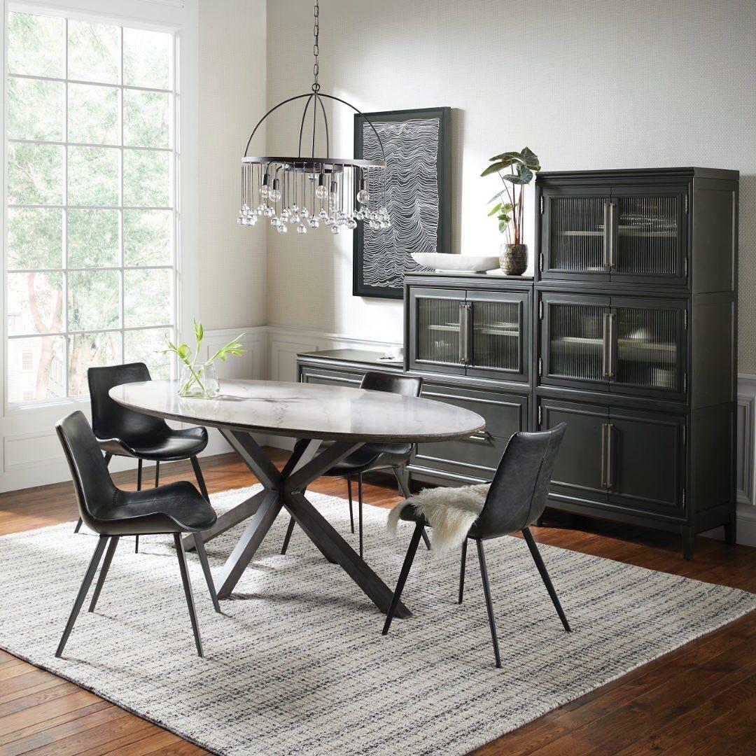Ansley Round Chandelier in black - modern dining room lighting