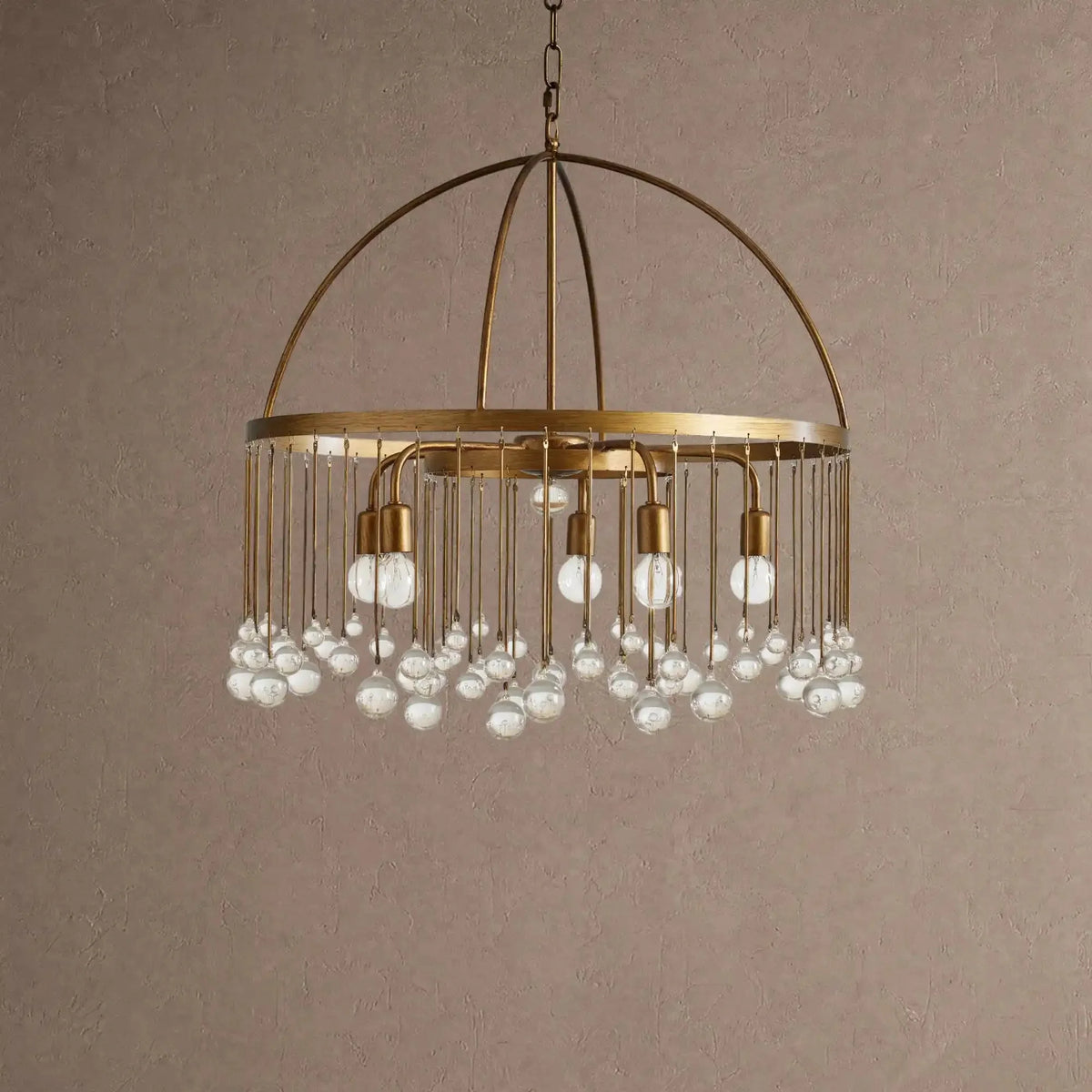 Ansley Round Chandelier - 2-Tier 5-LightBrasscasivra