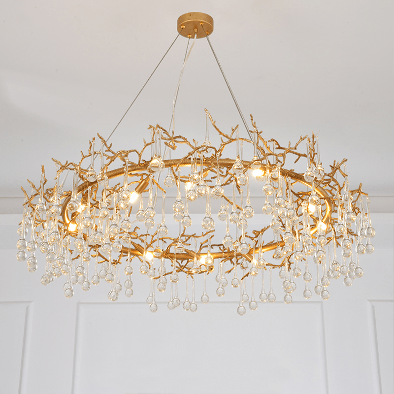 Avis Clear Crystal Ring Branch Chandelier - 43.31" diamcasivra
