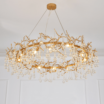 Avis Clear Crystal Ring Branch Chandelier - 43.31" diamcasivra