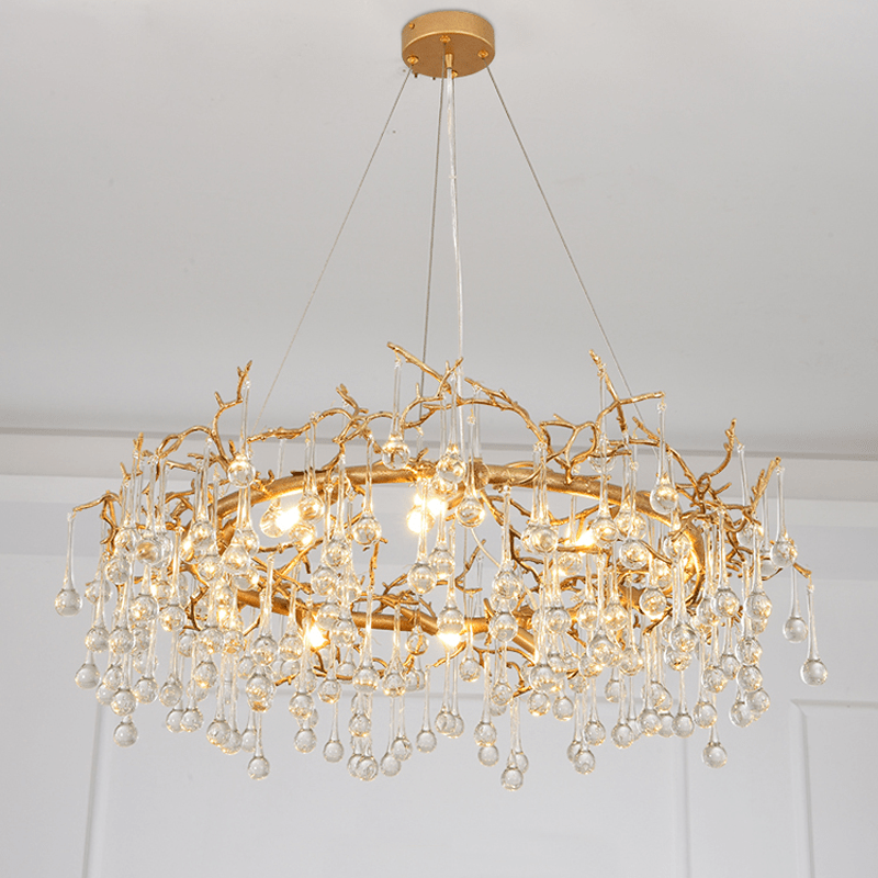 Avis Clear Crystal Ring Branch Chandelier - 35.43" diamcasivra