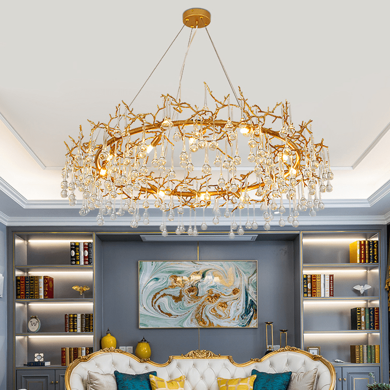 Avis Clear Crystal Ring Branch Chandelier - 23.62" diamcasivra