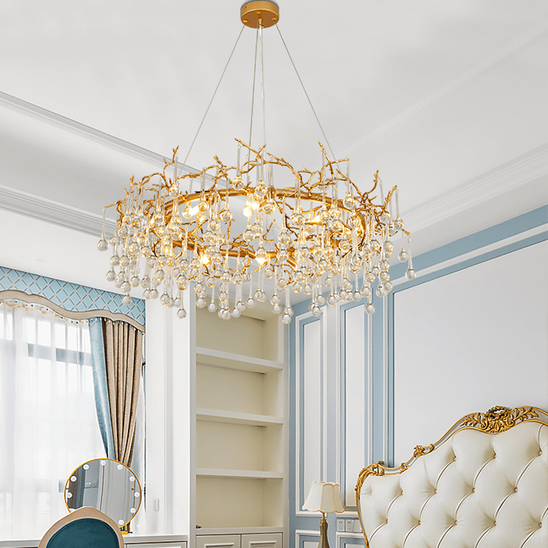 Avis Clear Crystal Ring Branch Chandelier - 43.31" diamcasivra