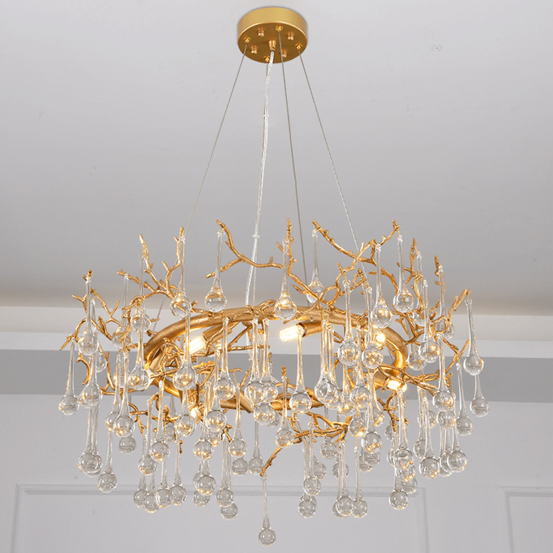 Avis Clear Crystal Ring Branch Chandelier - 23.62" diamcasivra