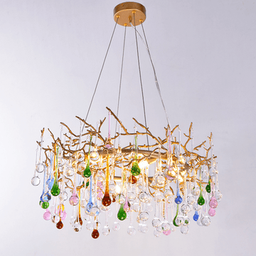 Avis Colorful Crystal Rain Branch Chandelier - 23.62" diamcasivra