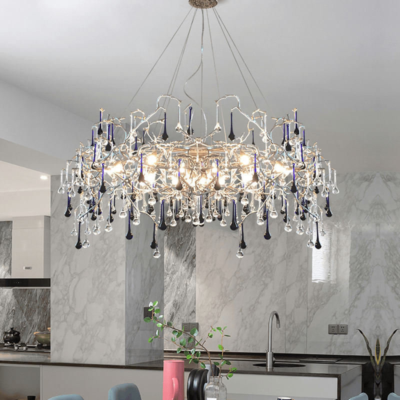 Avis Crystal Rain Branch Chandelier - 31.5" diamColorfulChromecasivra