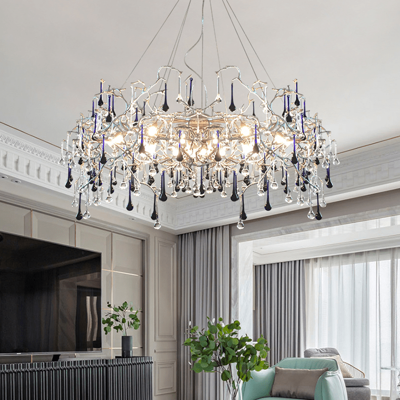 Avis Crystal Rain Branch Chandelier - 31.5" diamClearBrasscasivra