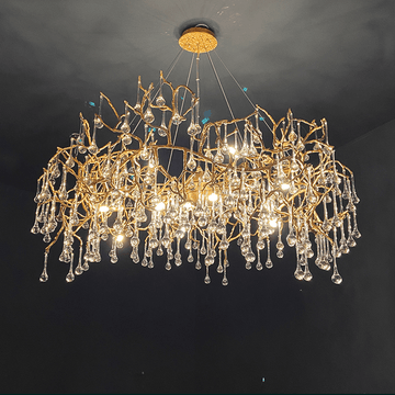 Avis Crystal Rain Branch Chandelier - 31.5" diamClearBrasscasivra