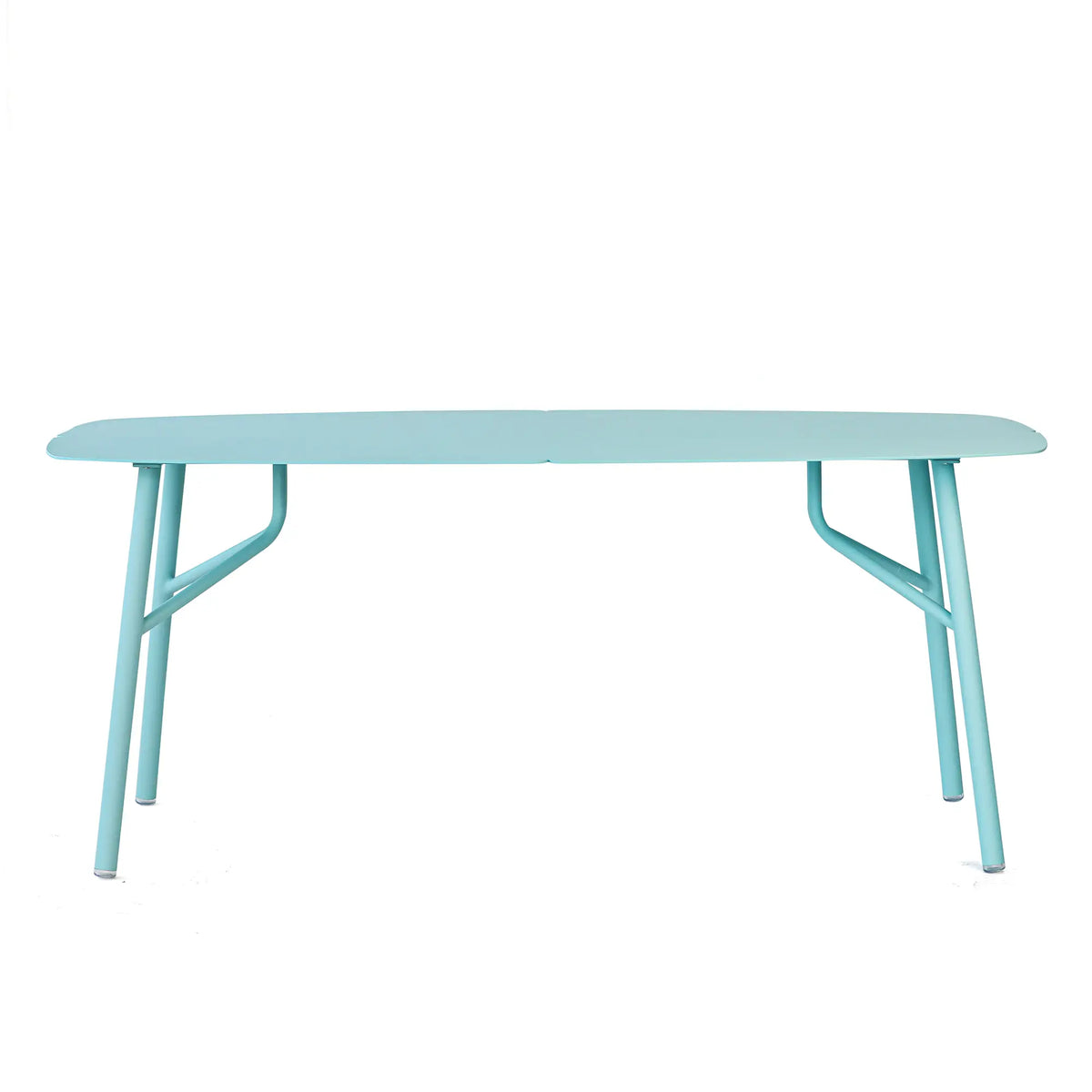 Avril Aluminum Outdoor Dining Table in Aqua Blue