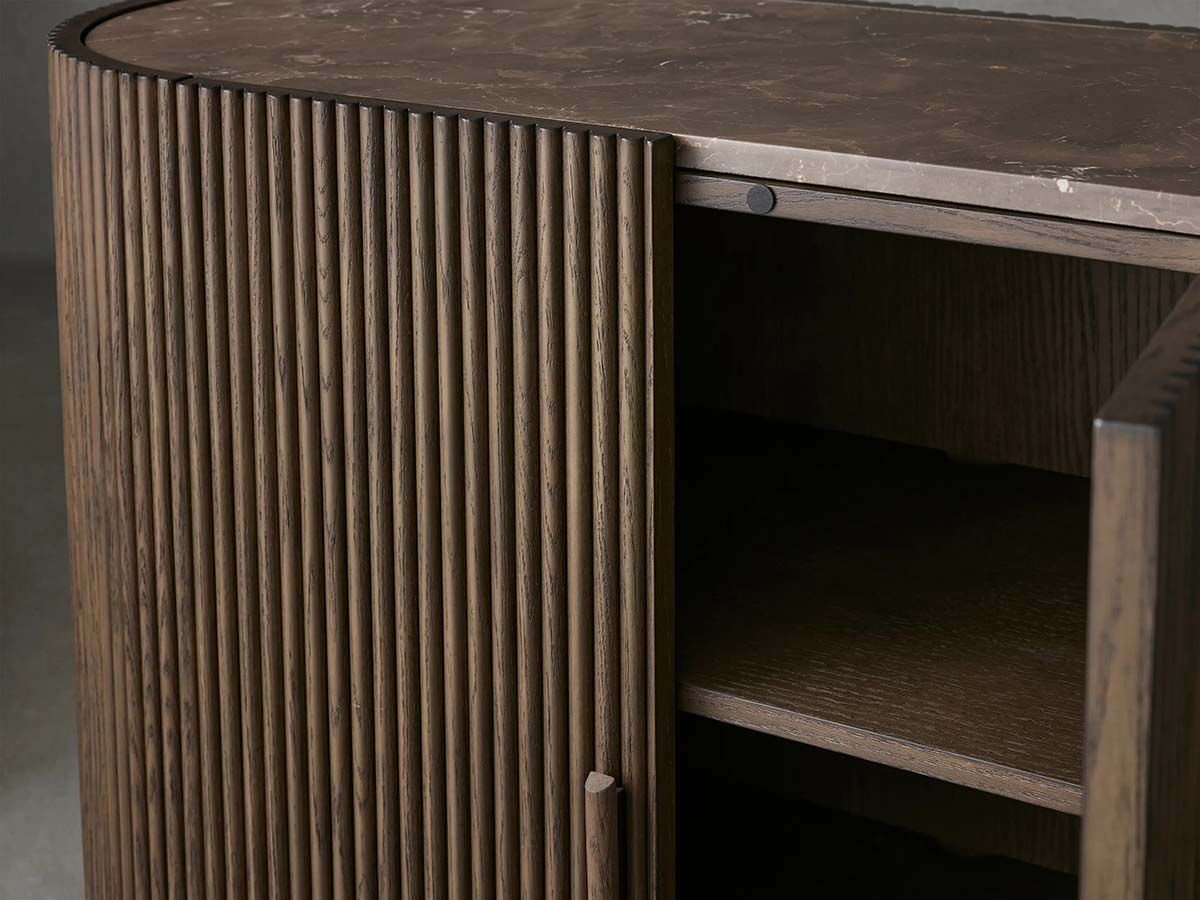 Aurelia Reeded Oak Marble Hall Chest