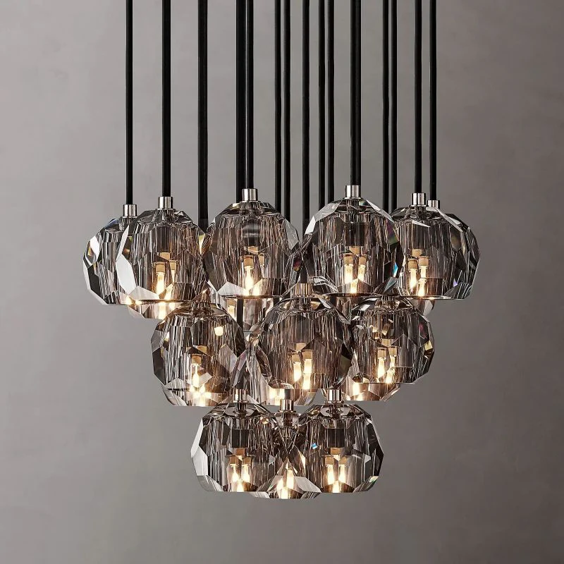Boule De Radiant Crystal Cluster Chandelier 19"