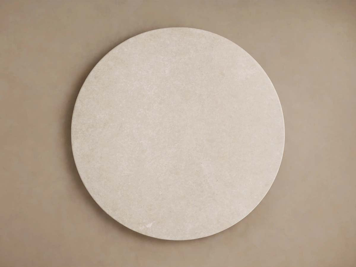 Saint Germain Carrara Marble Top Round Dining Table With Wood Rennes Base