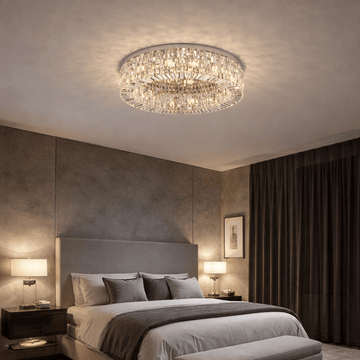 Gio crystal flush mount ceiling chandelier full view