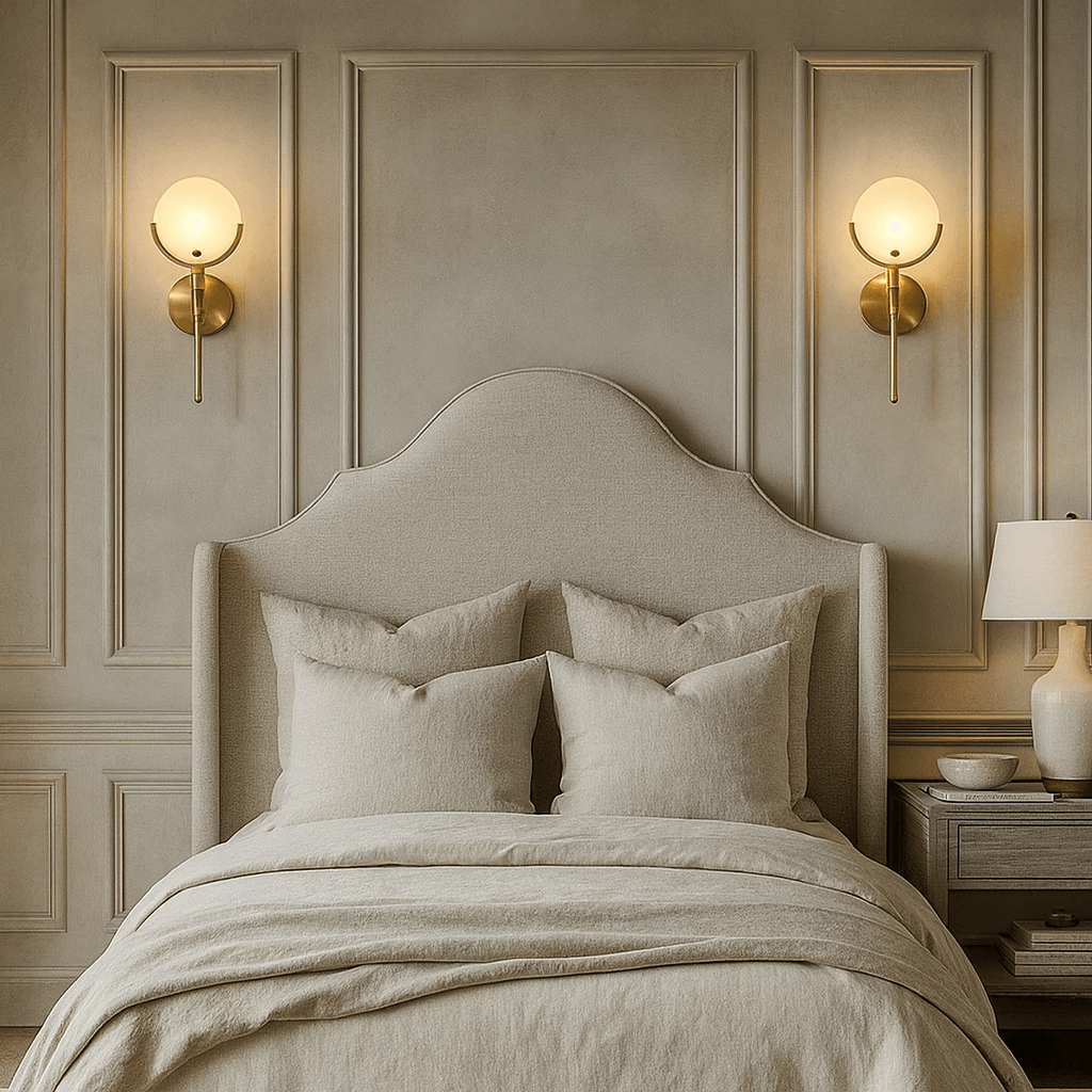 Vellaro hand-carved Spanish marble cylinder wall sconce